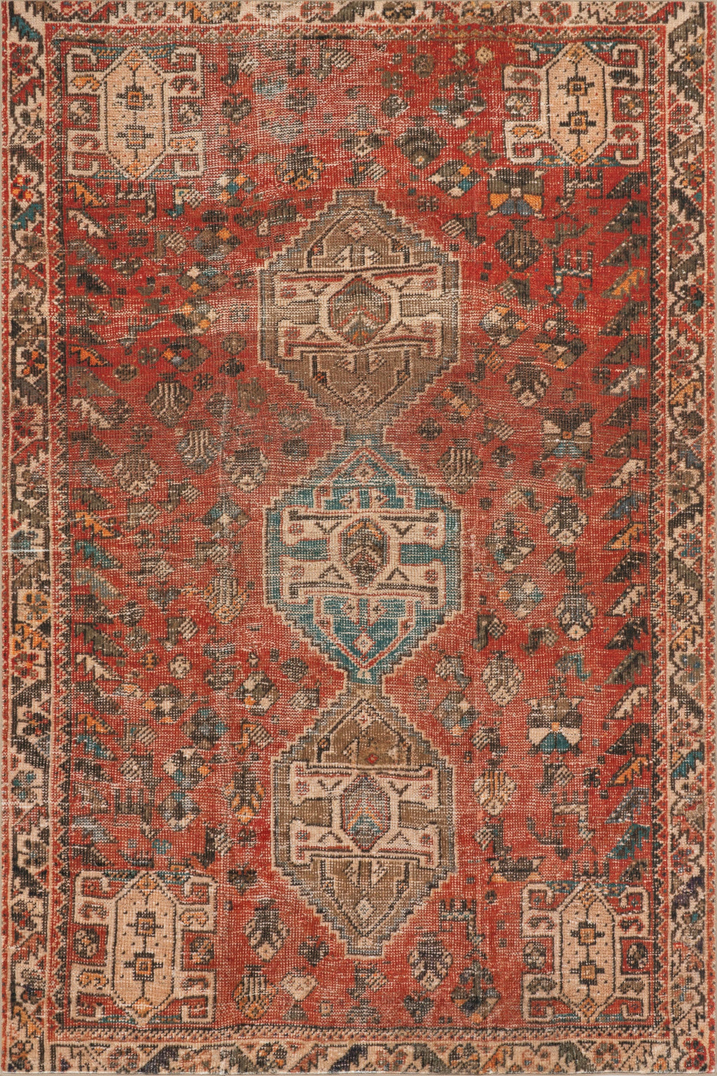 Madel Medallion Washable Rug | Red