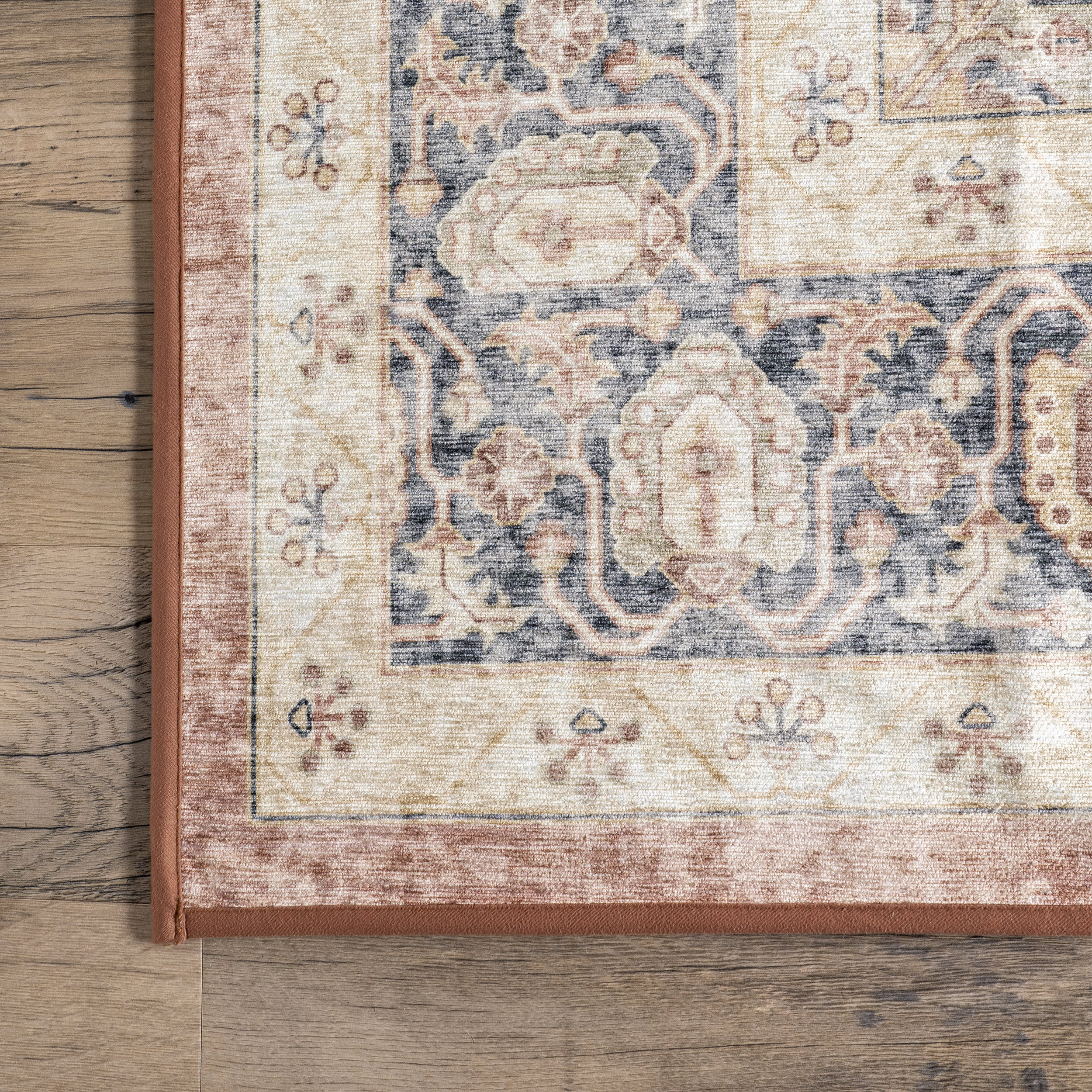Astreza Washable Distressed Rug | Peach