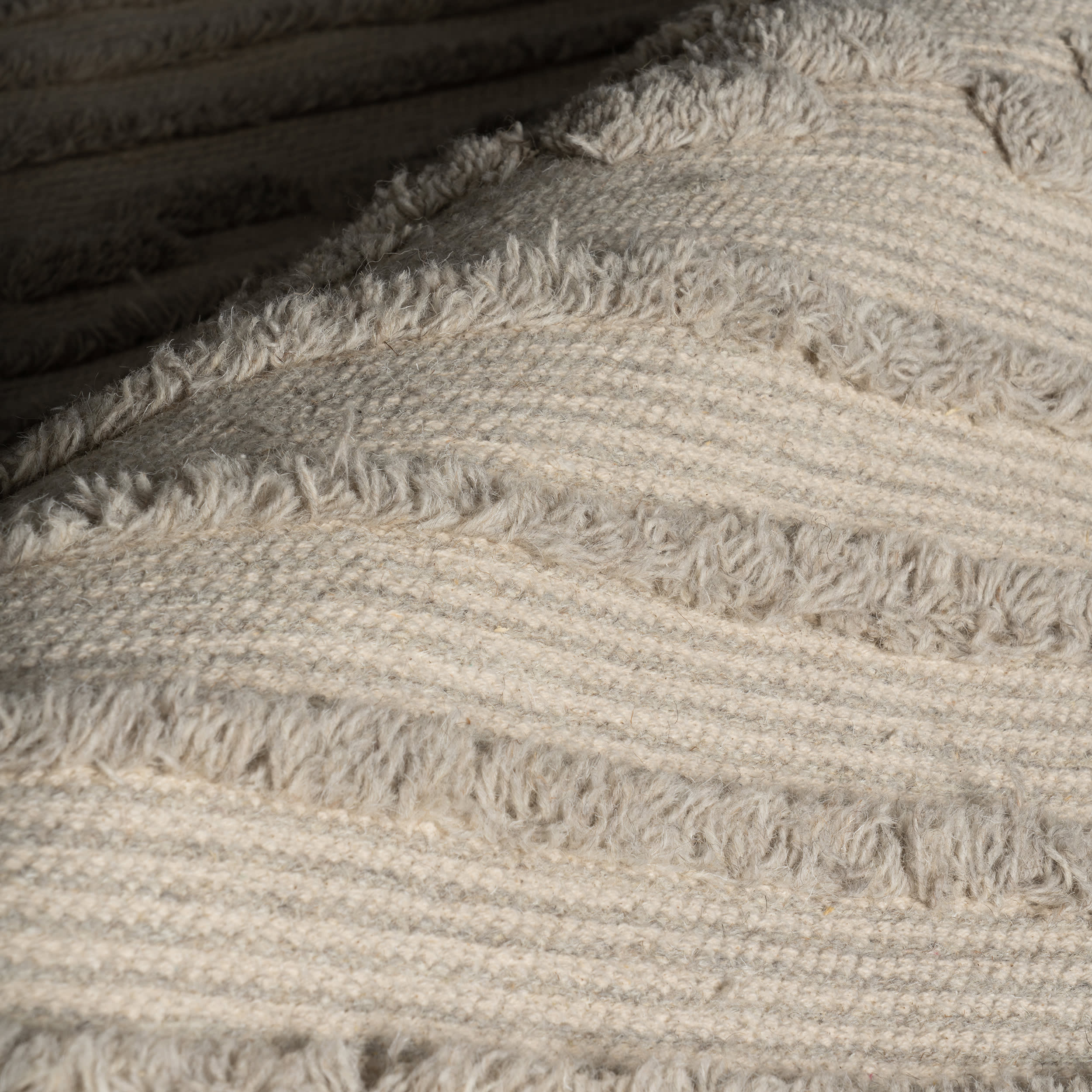 Nubi Bohemian Striped Hand Woven Rug | Grey