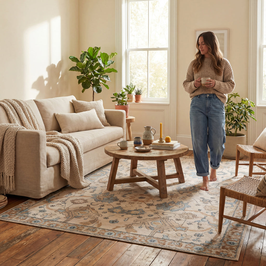 Tavi Hand Loomed Wool Rug | Ivory