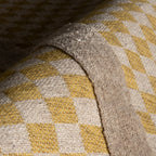 Memphis Modern Checkered Hand Woven Rug | Golden Yellow