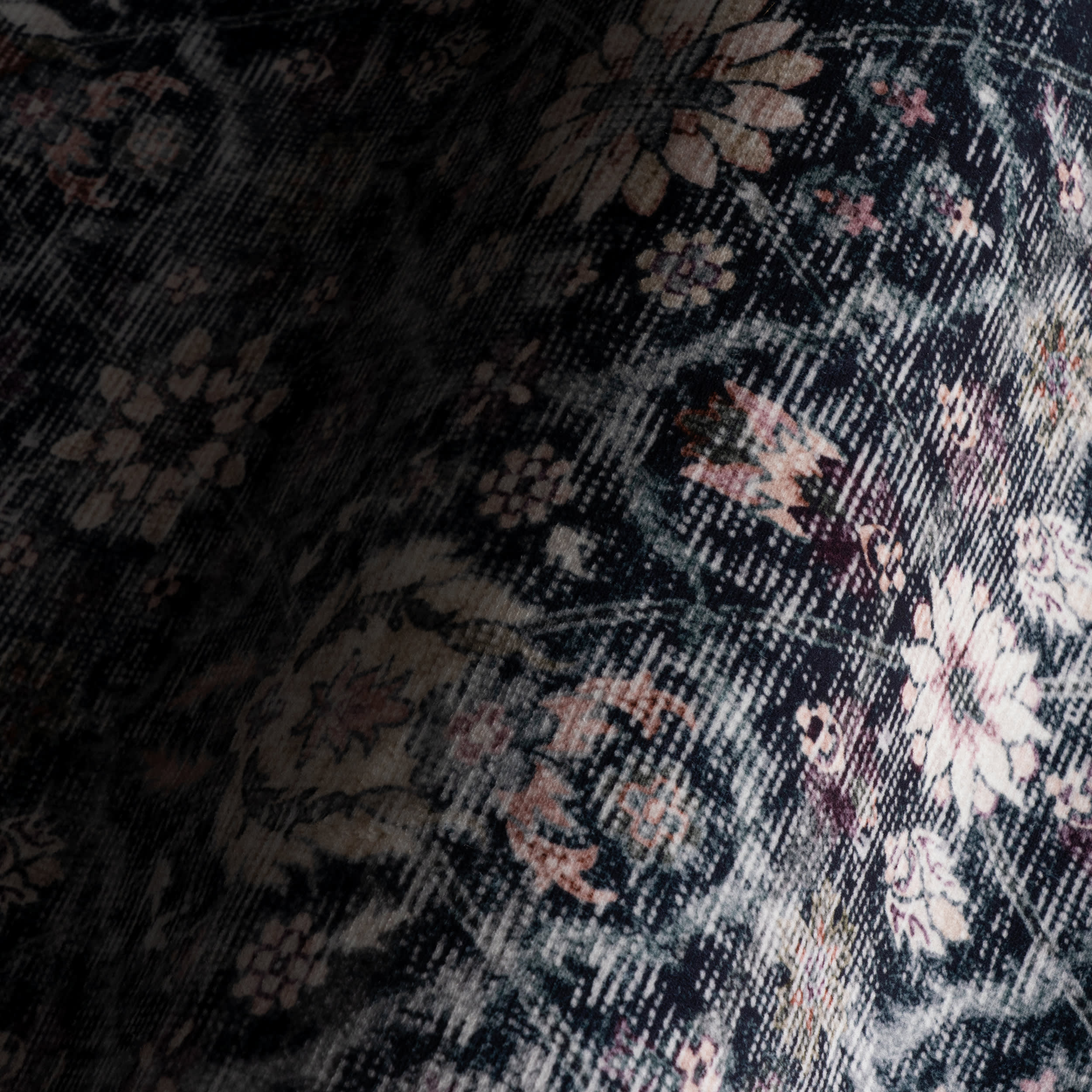 Calari Floral and Paisley Washable Rug | Navy