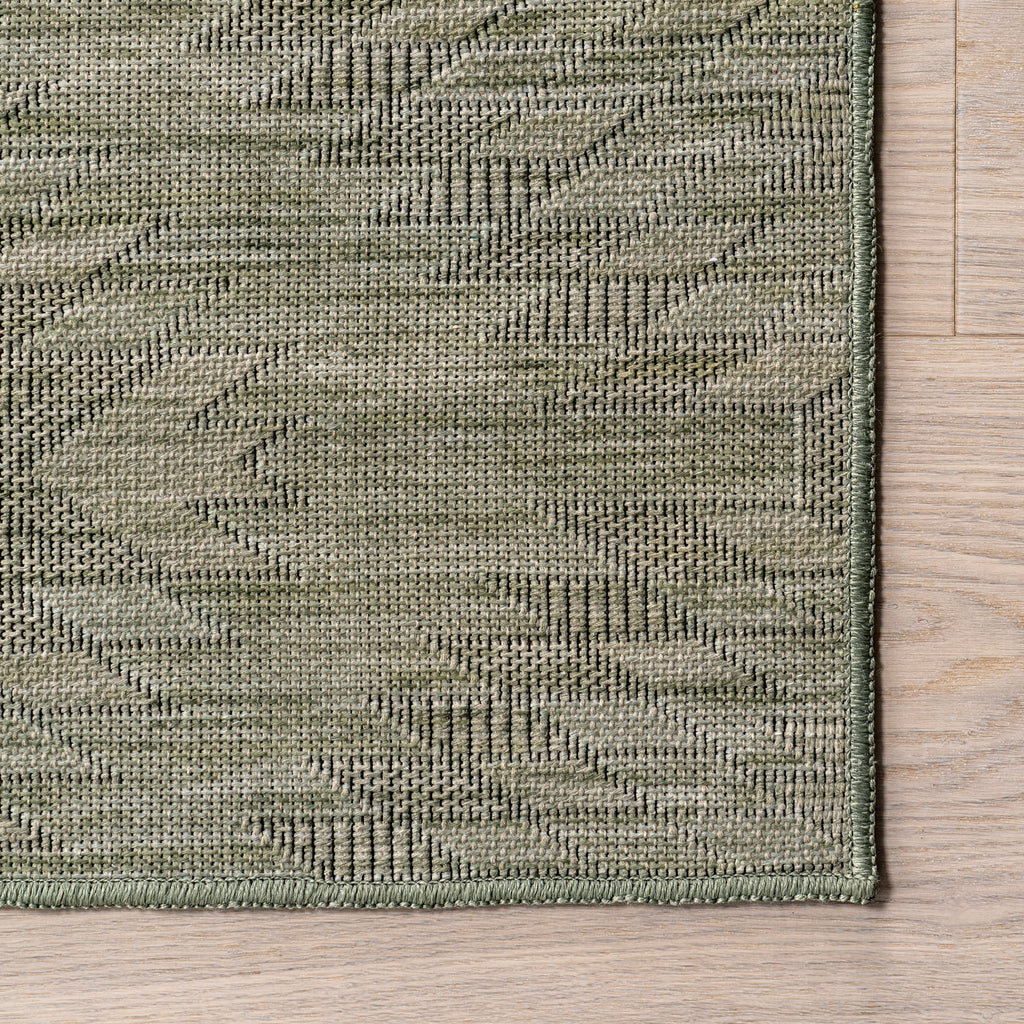 Alva Diamond Washable Rug | Sage Green