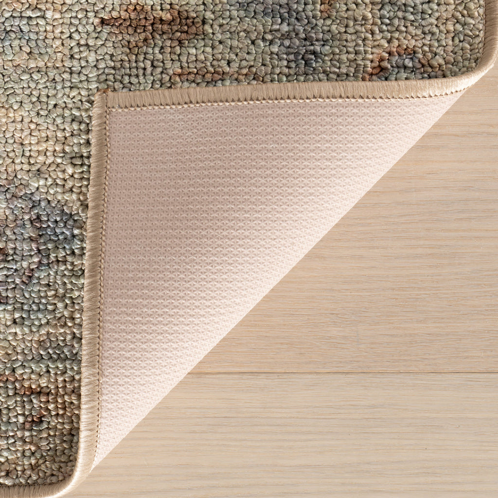 Viret Traditional Bordered Washable Rug | Blue