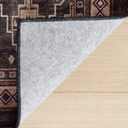 Mev Oriental and Persian Washable Rug | Brown