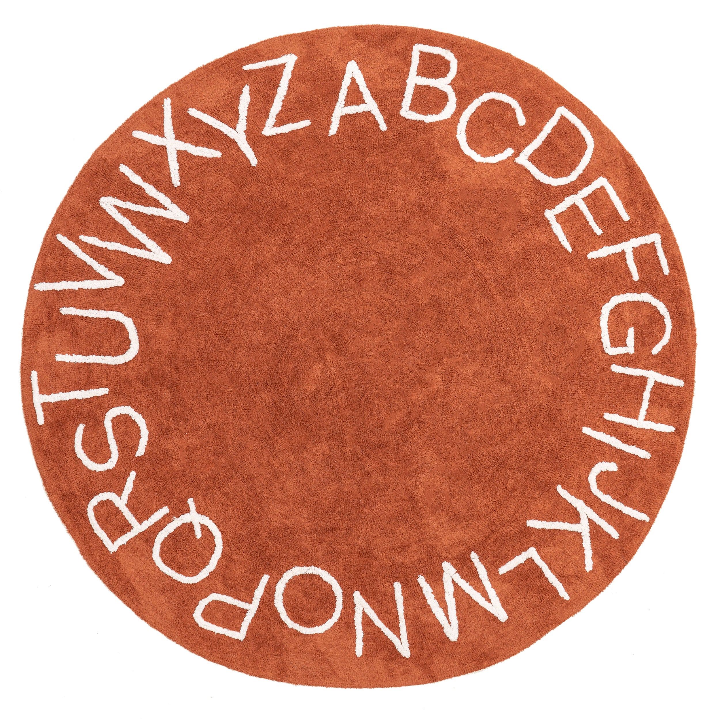 Alphabet Nursery Washable Rug | Rust Main image