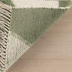 Monda Moroccan Bohemian Hand Woven Rug | Green