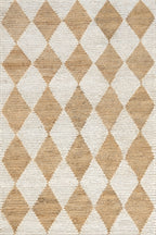 Deja Diamond Jute Trellis Rug | Natural