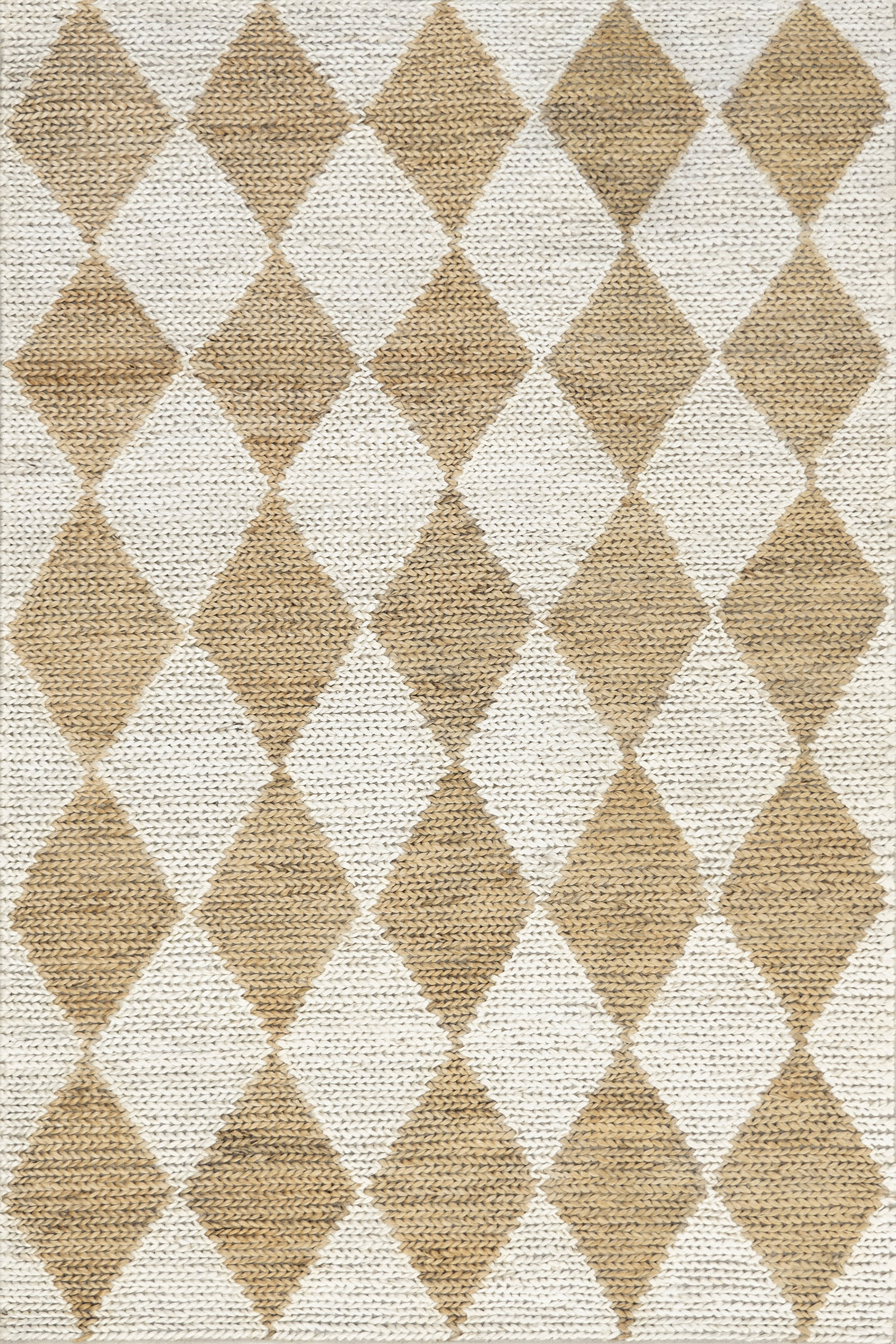 Deja Diamond Jute Trellis Rug | Natural