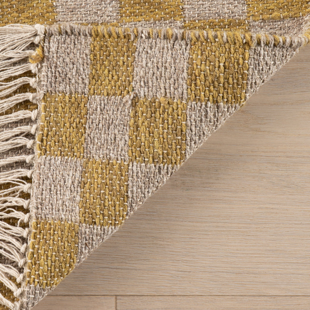 Memphis Modern Checkered Hand Woven Rug | Golden Yellow