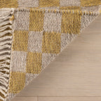Memphis Modern Checkered Hand Woven Rug | Golden Yellow