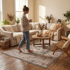 Erica Oriental and Persian Washable Rug | Brown