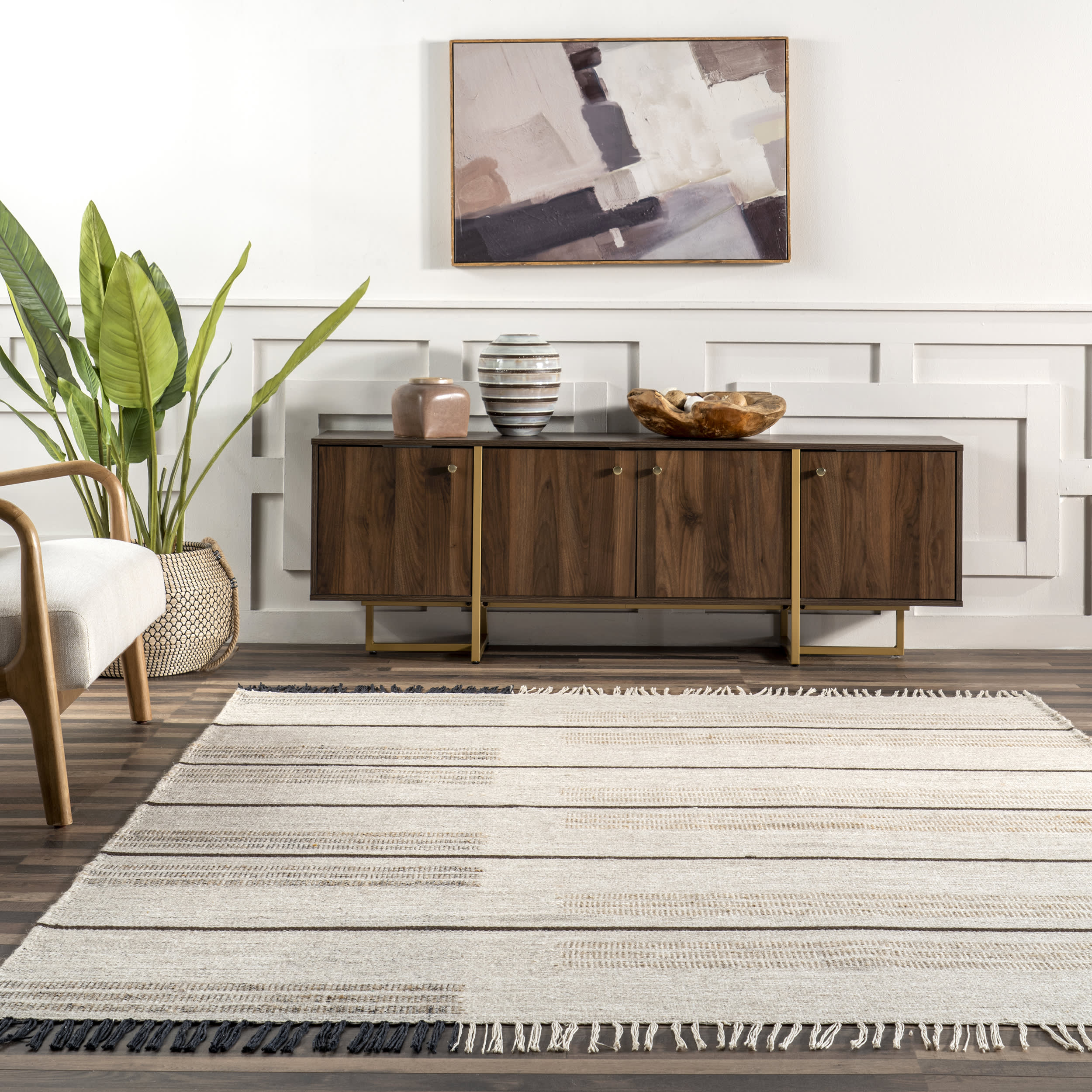 Zeta Wool Faded Rug | Beige