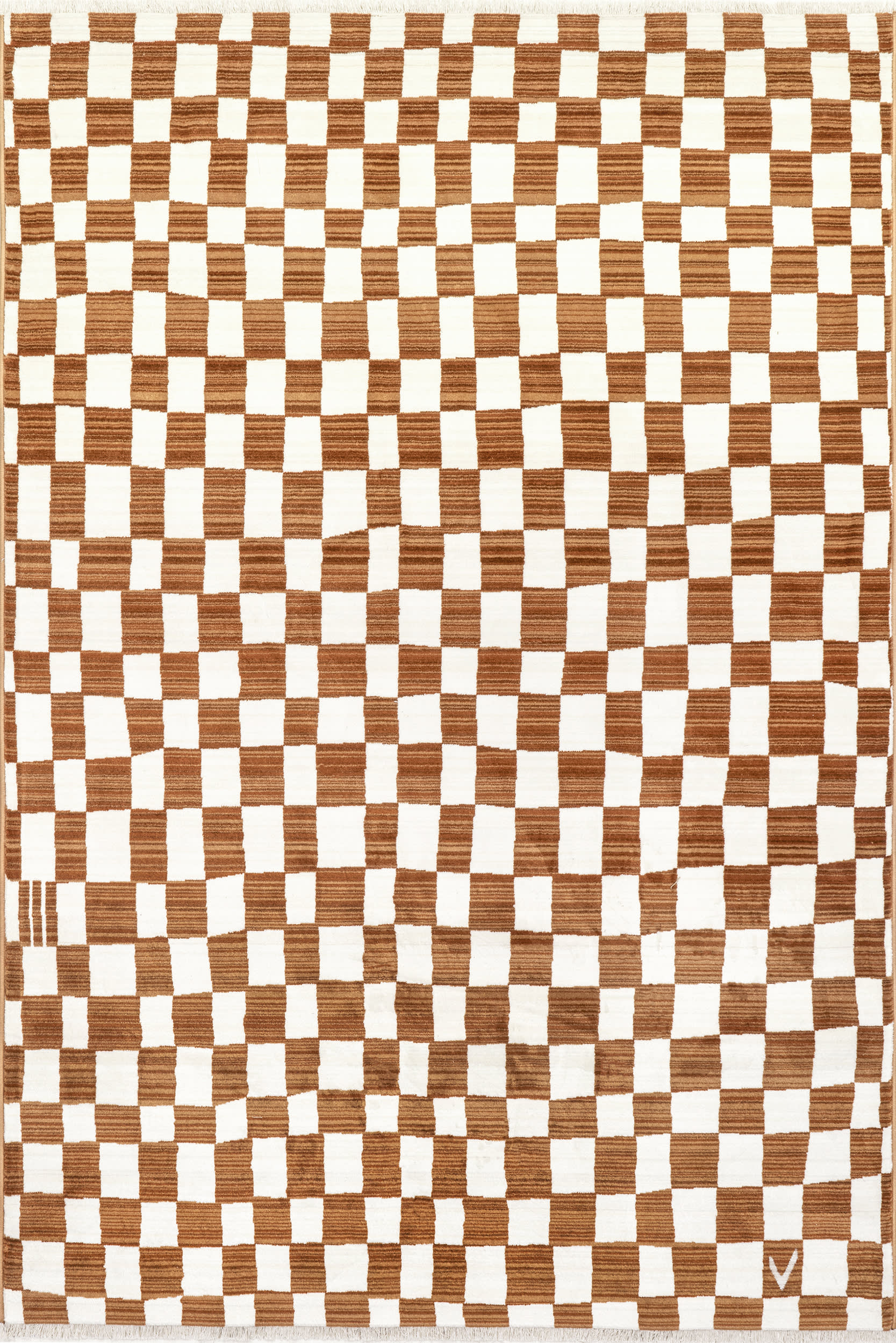 Rasali Checkered Box Rug | Orange Main image