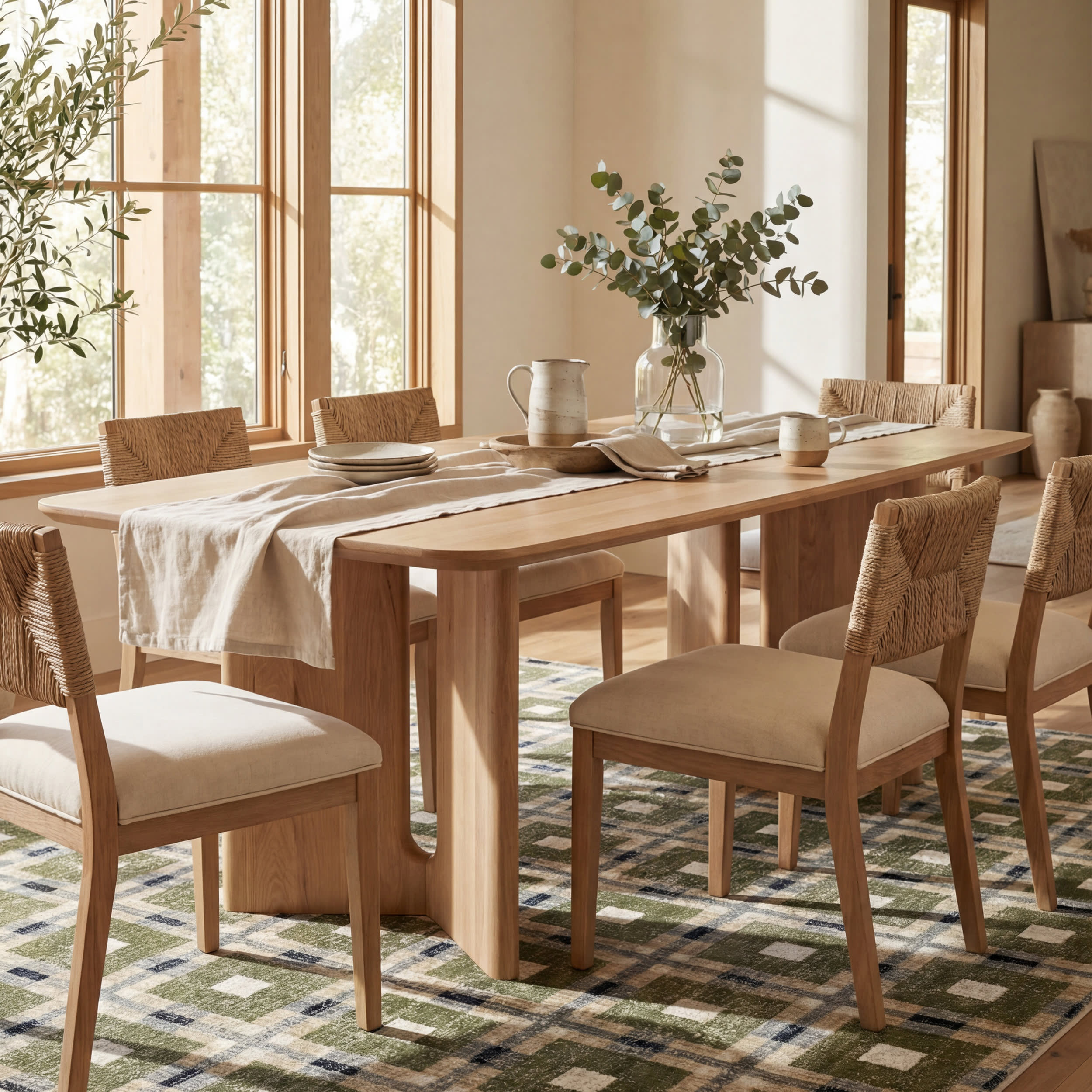 Sorelle Modern Plaid Rug | Green