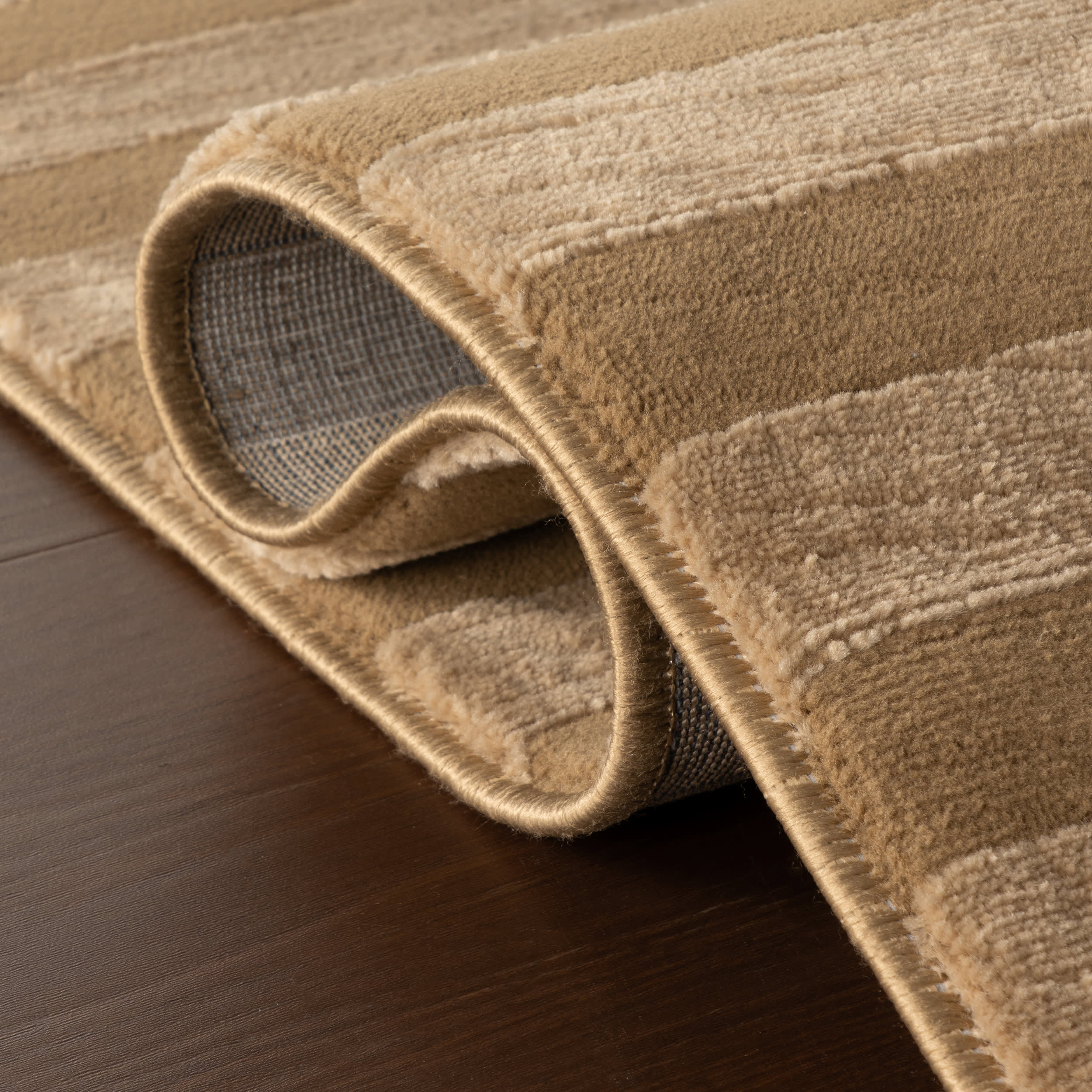 Syra Modern Striped Washable Rug | Tan