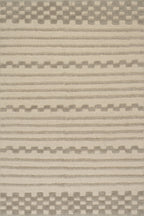 Nubi Bohemian Striped Hand Woven Rug | Grey