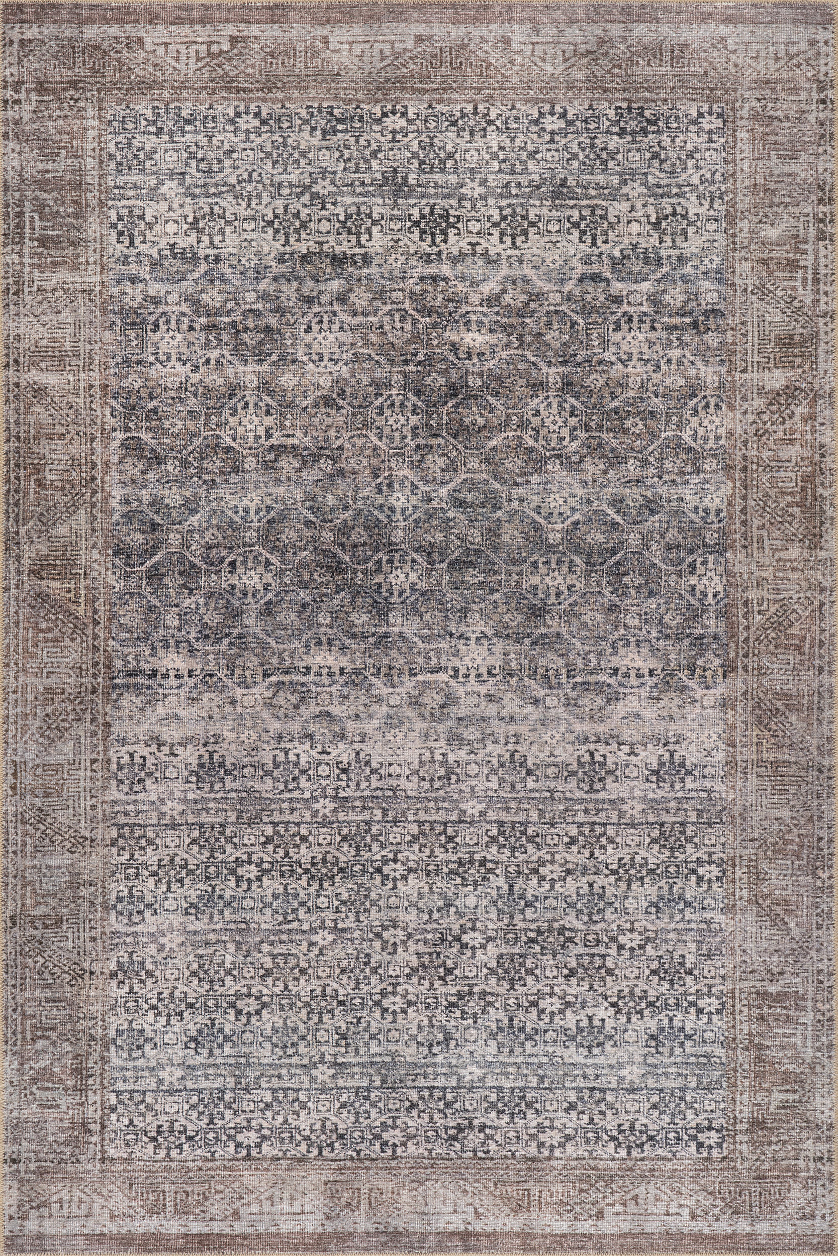 Delph Vintage & Distressed Washable Rug | Brown Image secondaire du produit