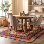 Bohemian Chindi Braided Rug | Multicolor