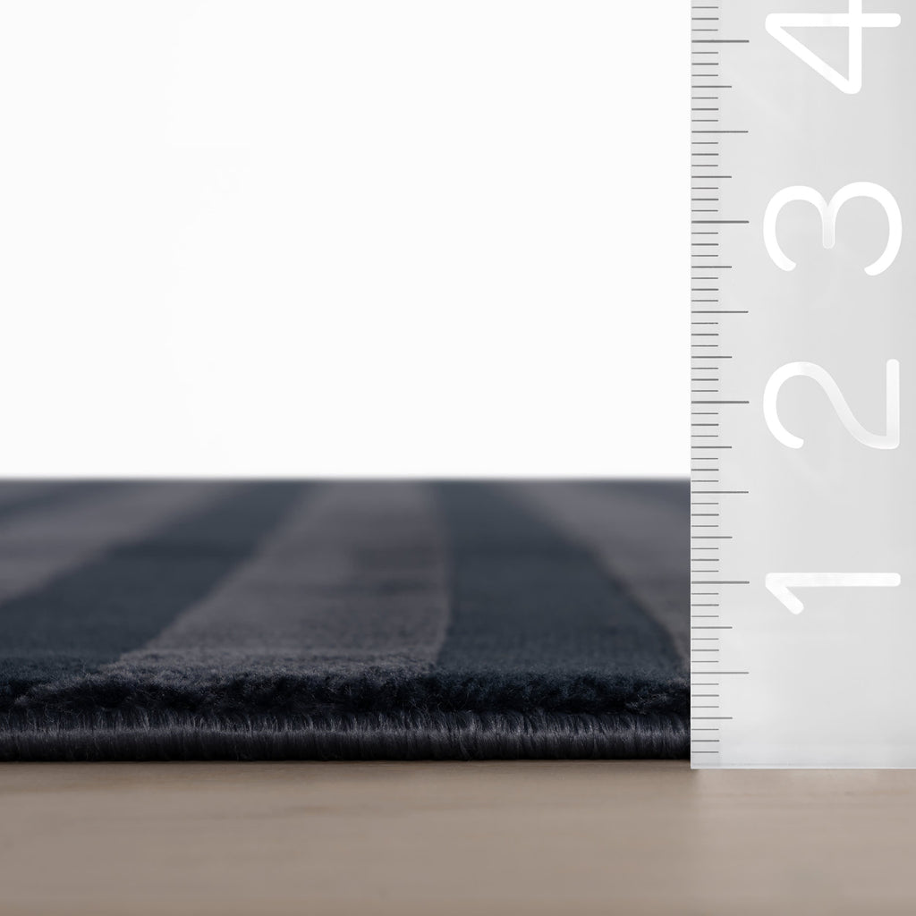 Syra Modern Striped Washable Rug | Blue