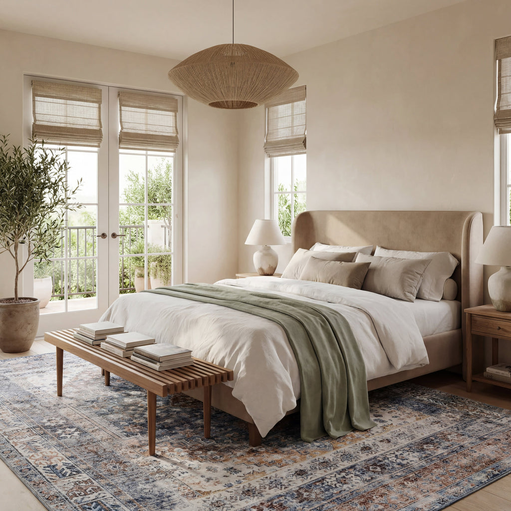 Clarese Oriental and Persian Washable Rug | Blue
