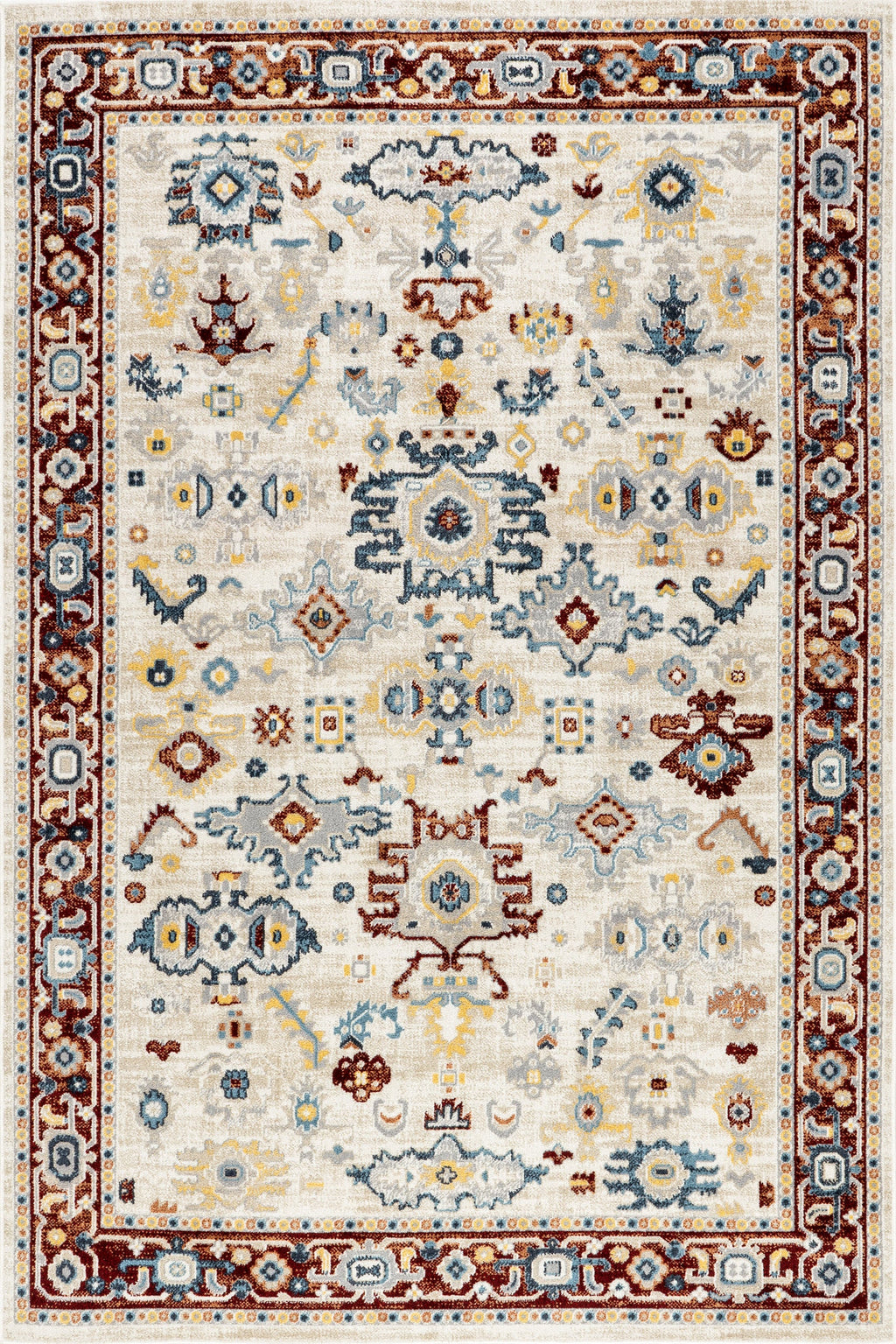 Anabelle Floral Medallion Washable Rug | Multicolor