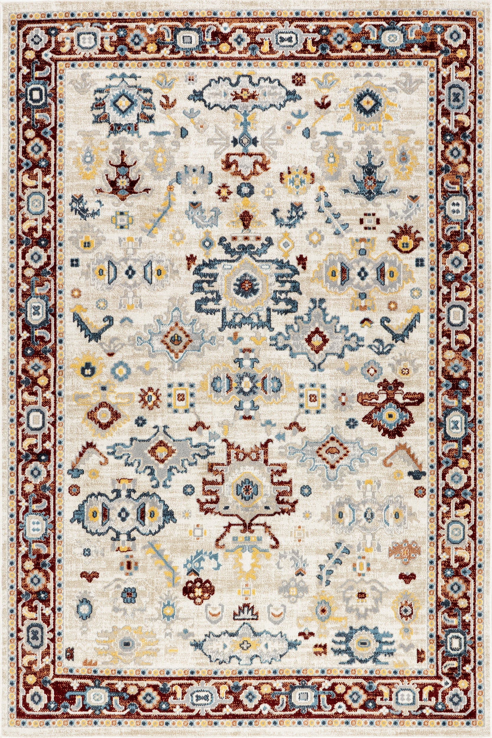Anabelle Floral Medallion Washable Rug | Multicolor