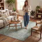 Cenavi Coastal Washable Rug | Green