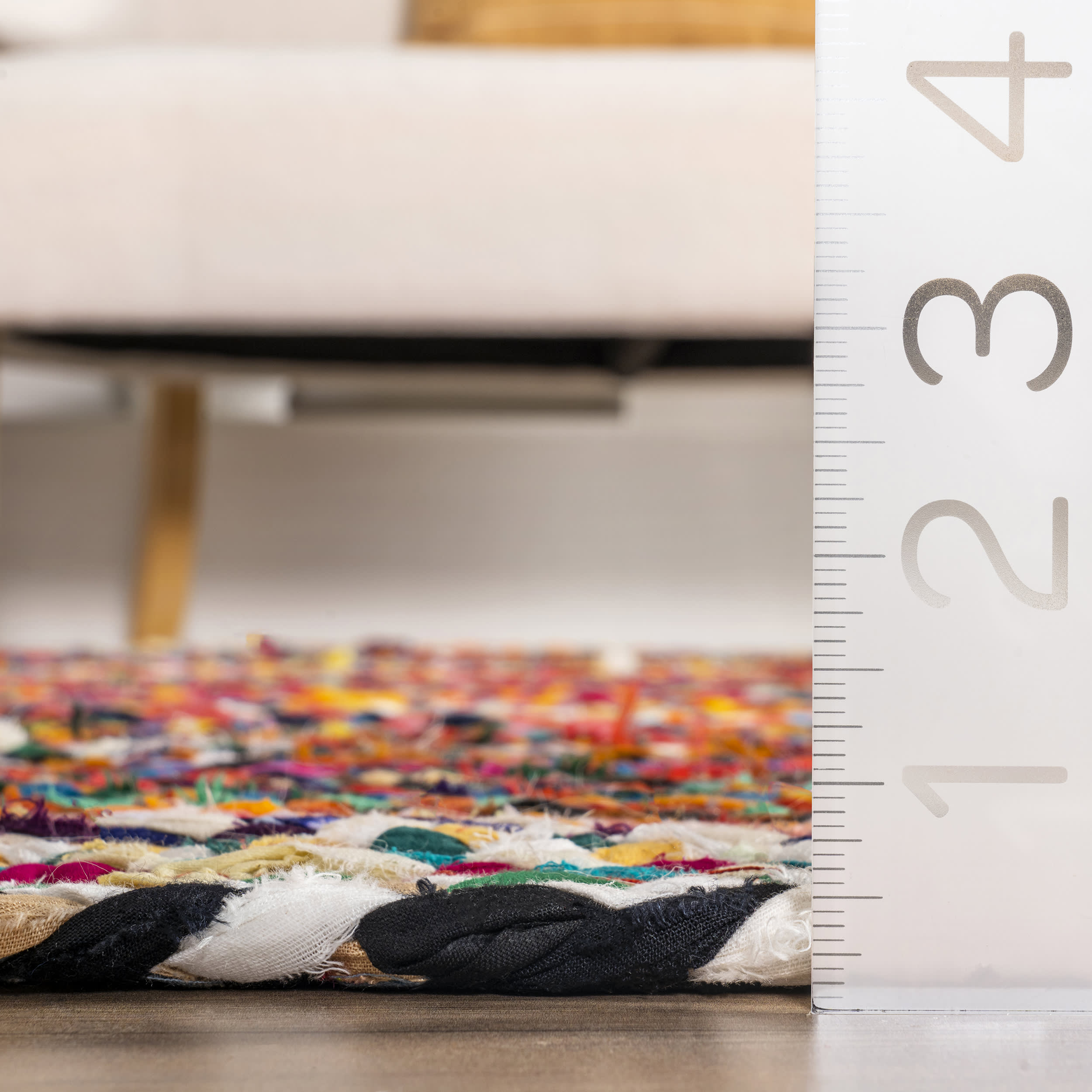 Bohemian Chindi Braided Rug | Multicolor