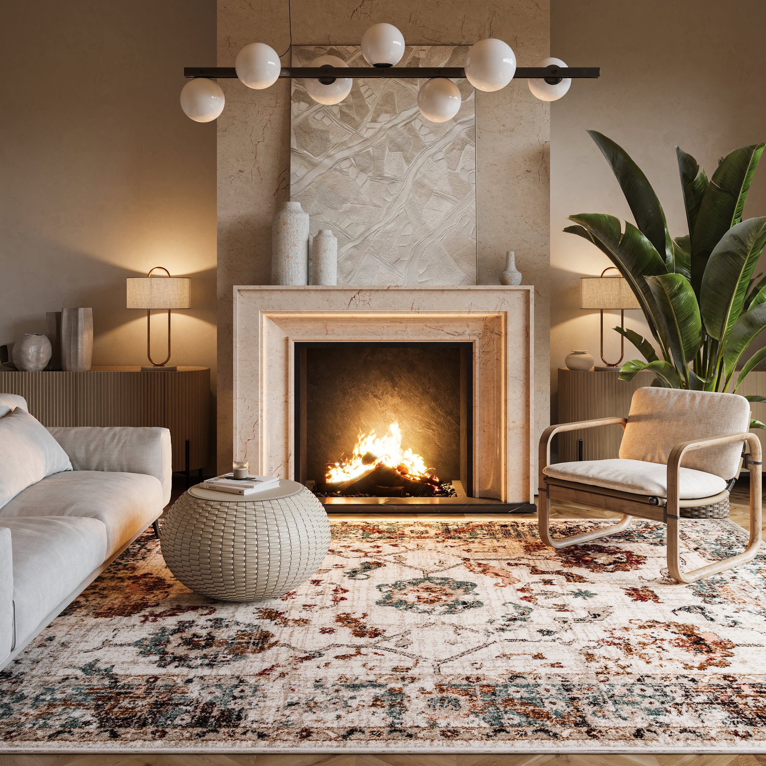 Vintage Autumn Rug | Beige Secondary image