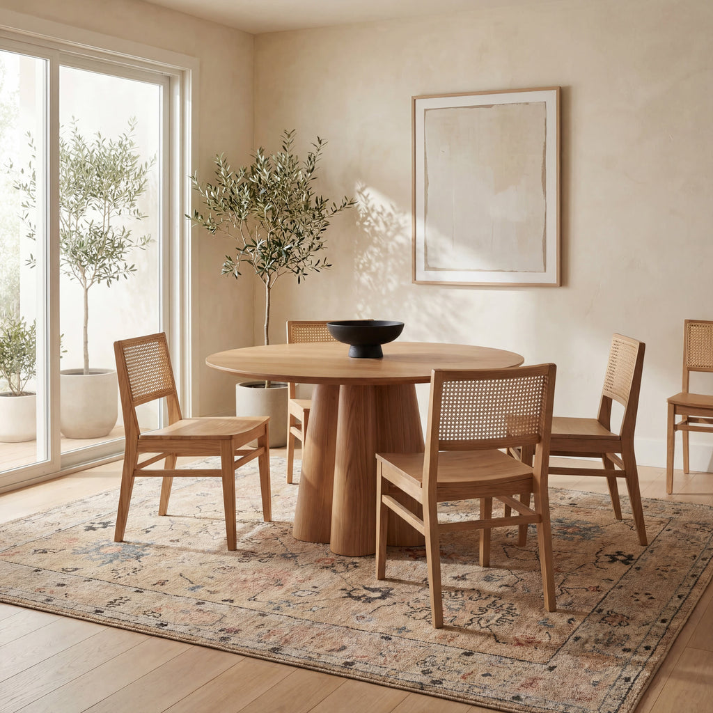 Ilysera Traditional Bordered Washable Rug | Beige