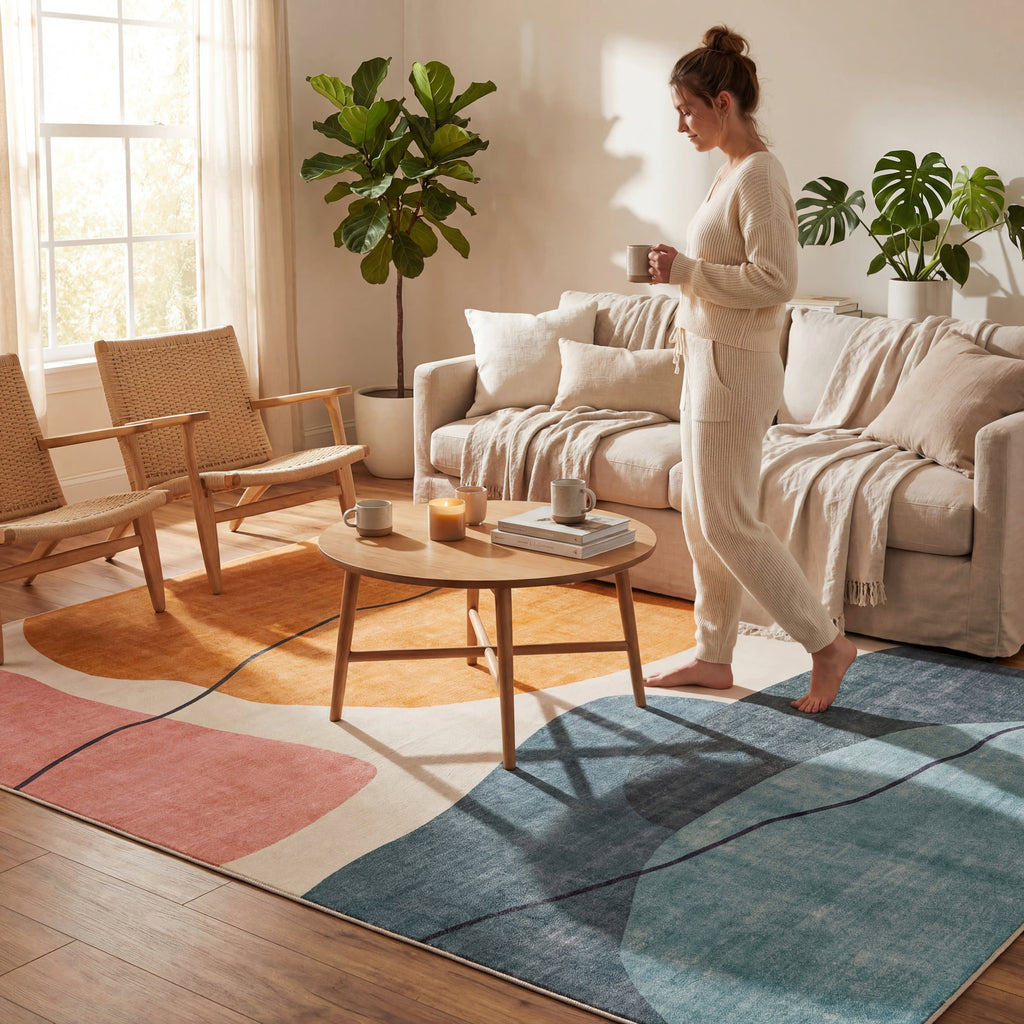 Benni Abstract Washable Rug | Multicolor