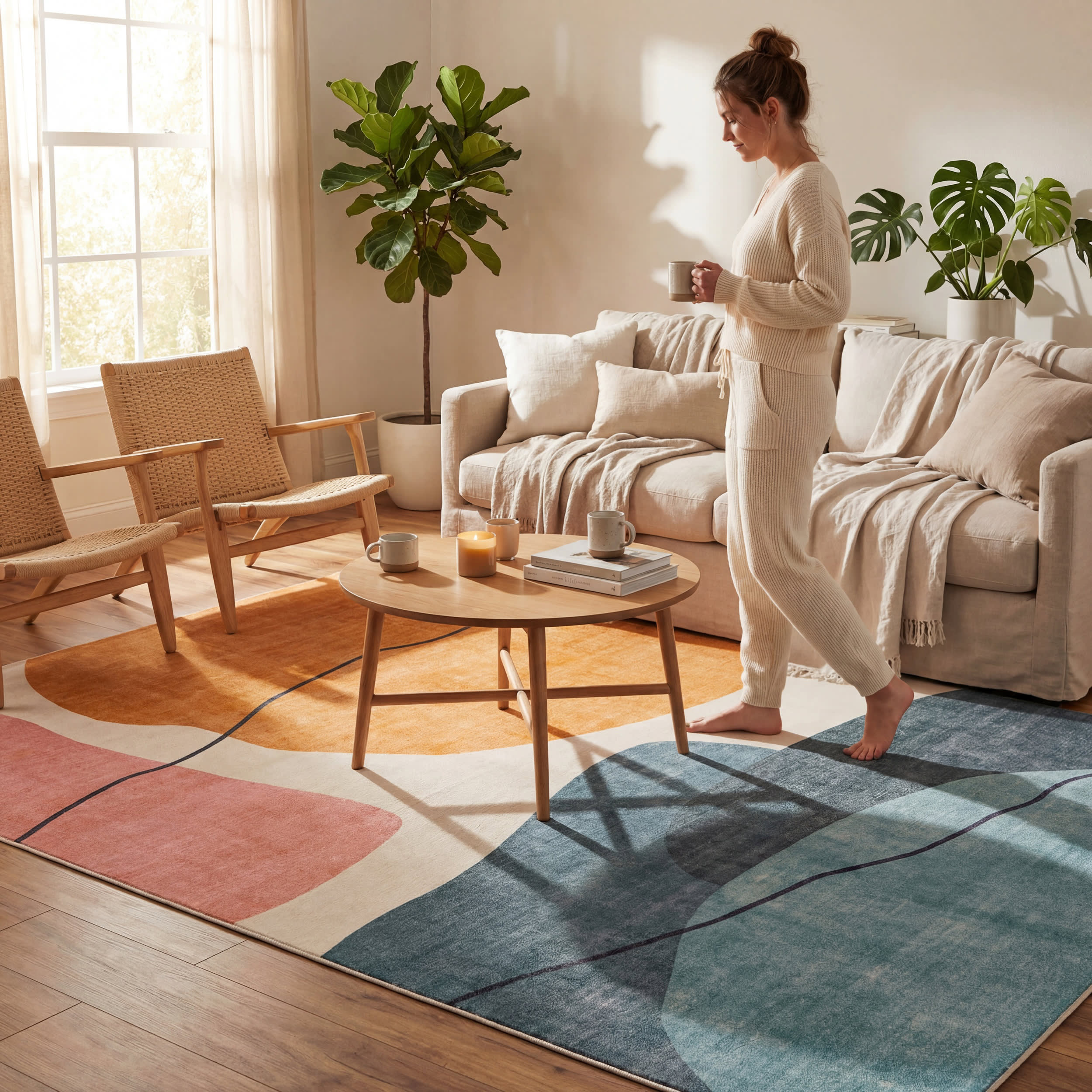 Benni Abstract Washable Rug | Multicolor