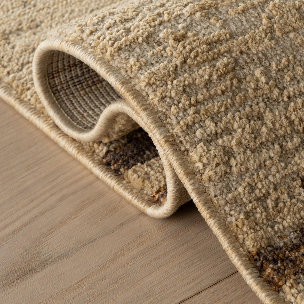 Brumacheck Mid-Century Modern Striped Rug | Tan