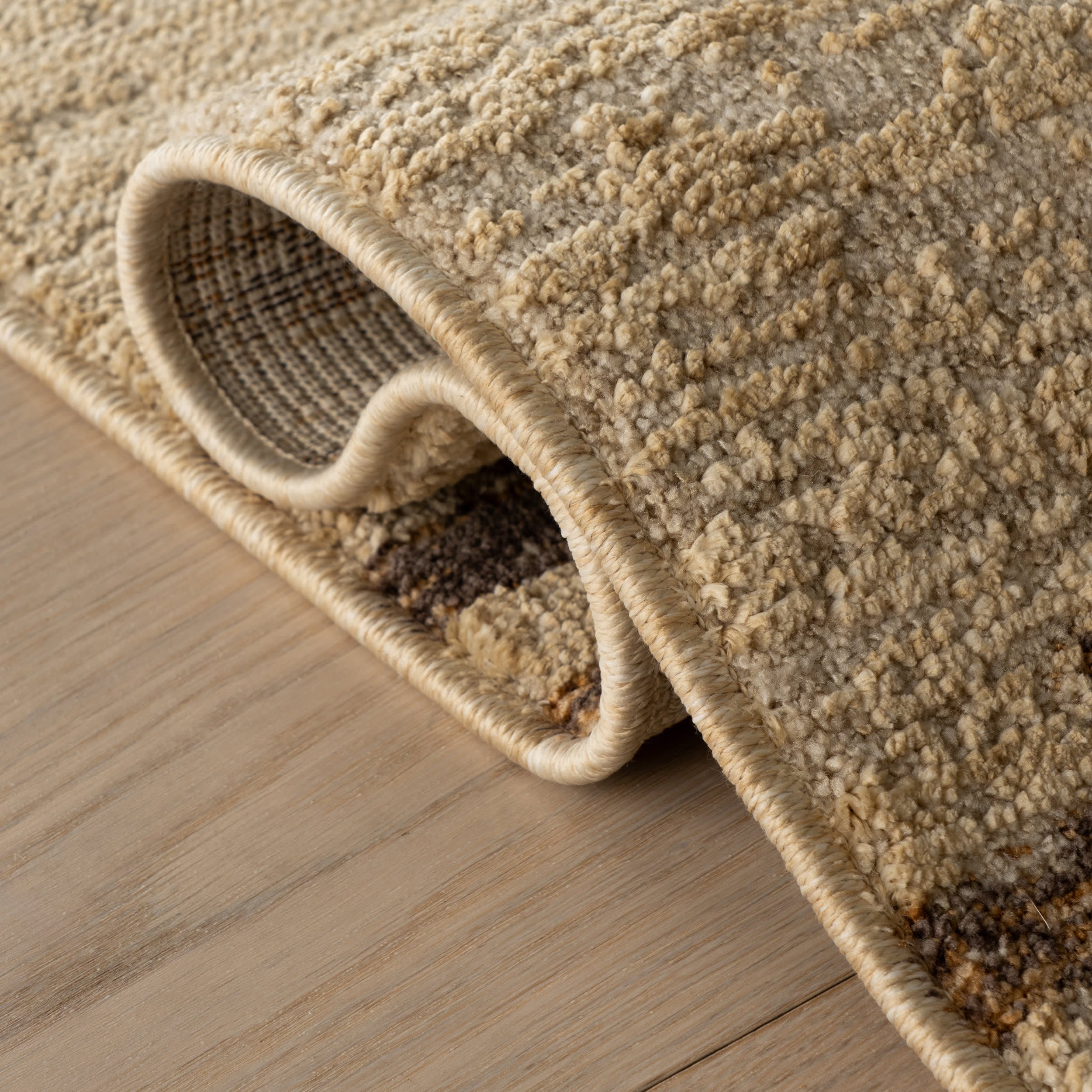 Brumacheck Mid-Century Modern Striped Rug | Tan