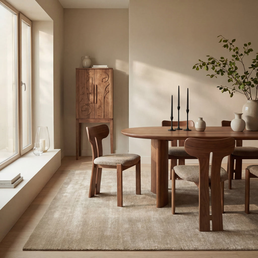 Arrel Speckled Wool-Blend Rug | Fawn