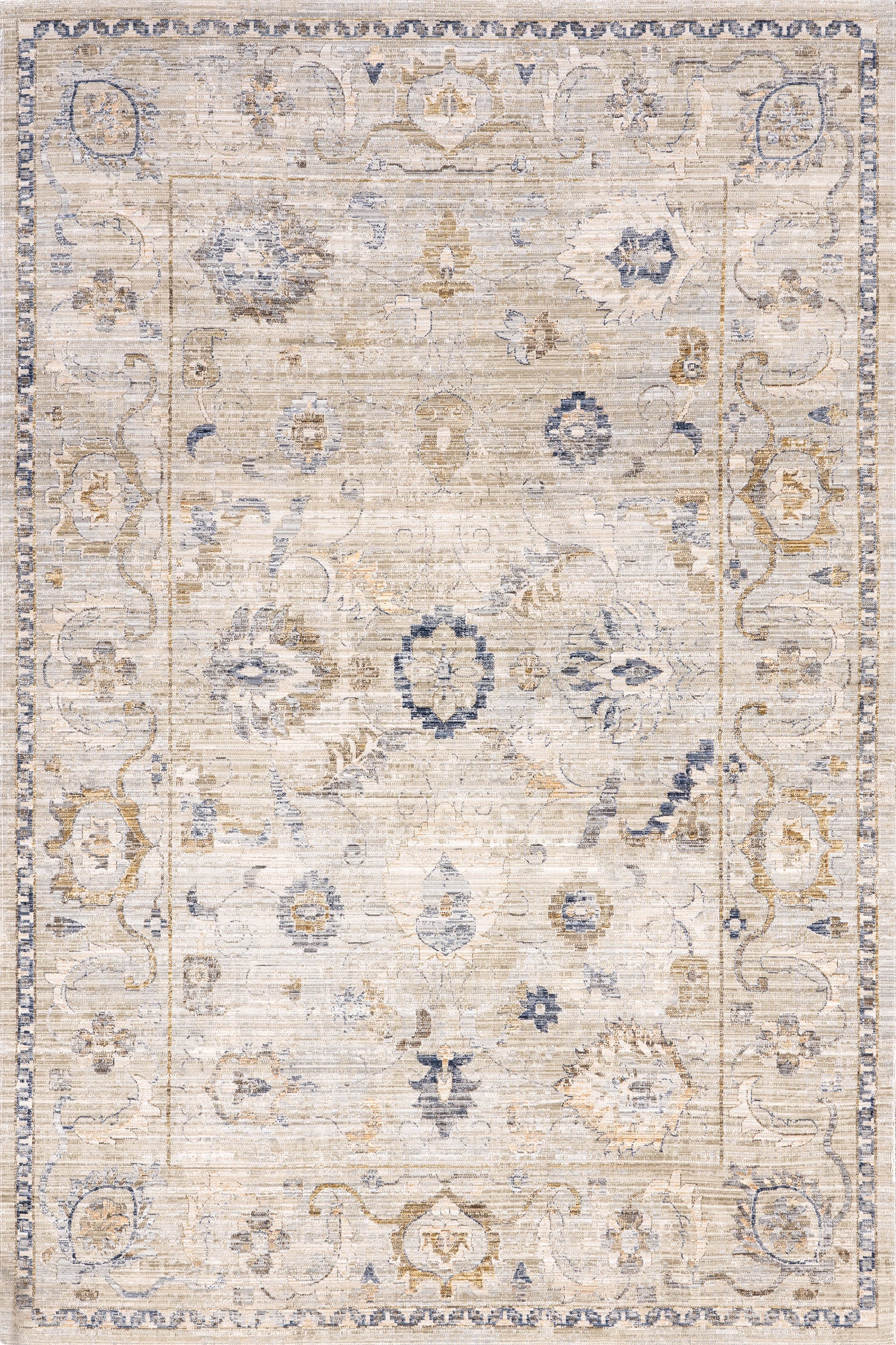 Lois Vintage Floral Indoor/Outdoor Washable Rug | Cream Main image