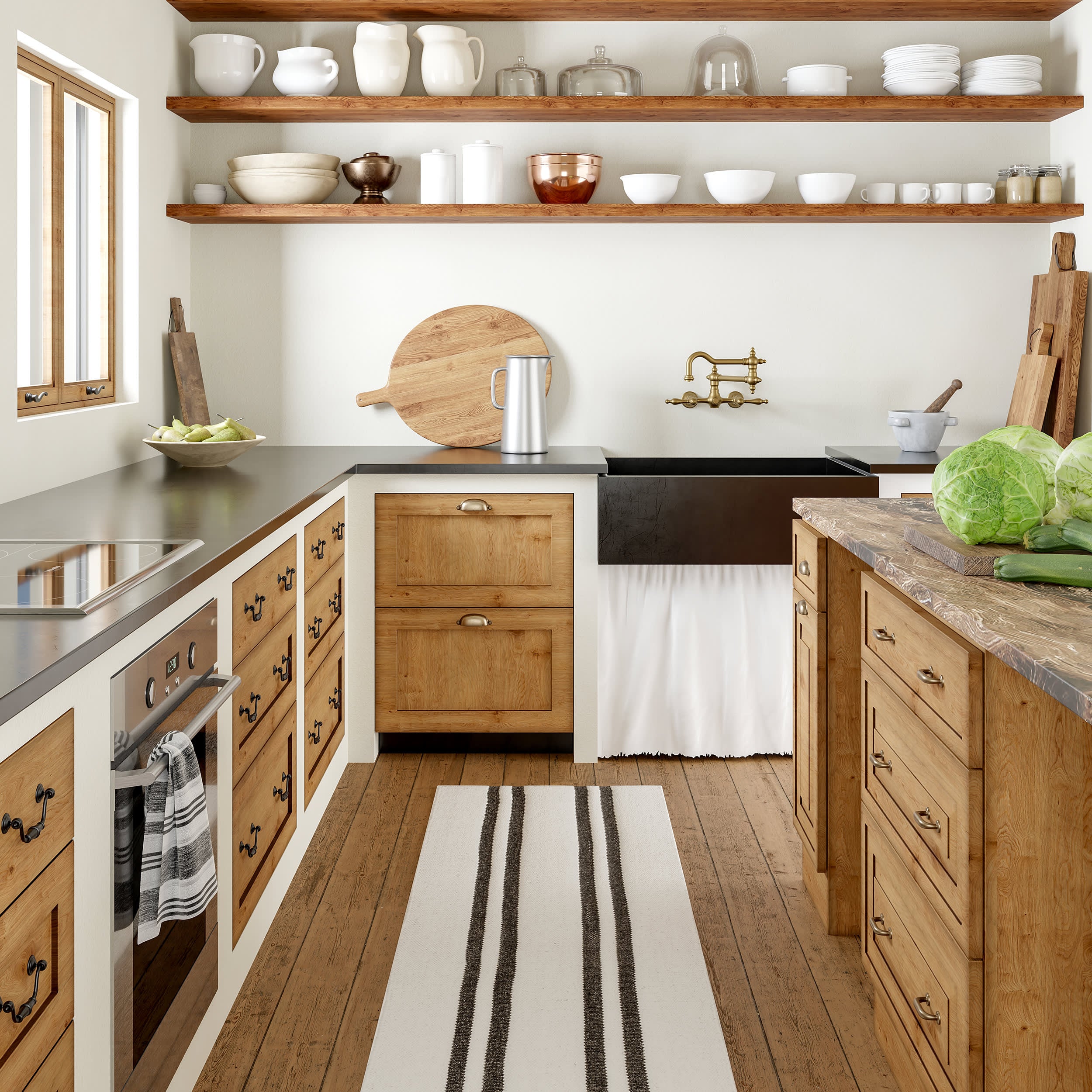 Elowen Double Striped Rug | Ivory Secondary image