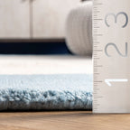Solid Border Rug | Baby Blue