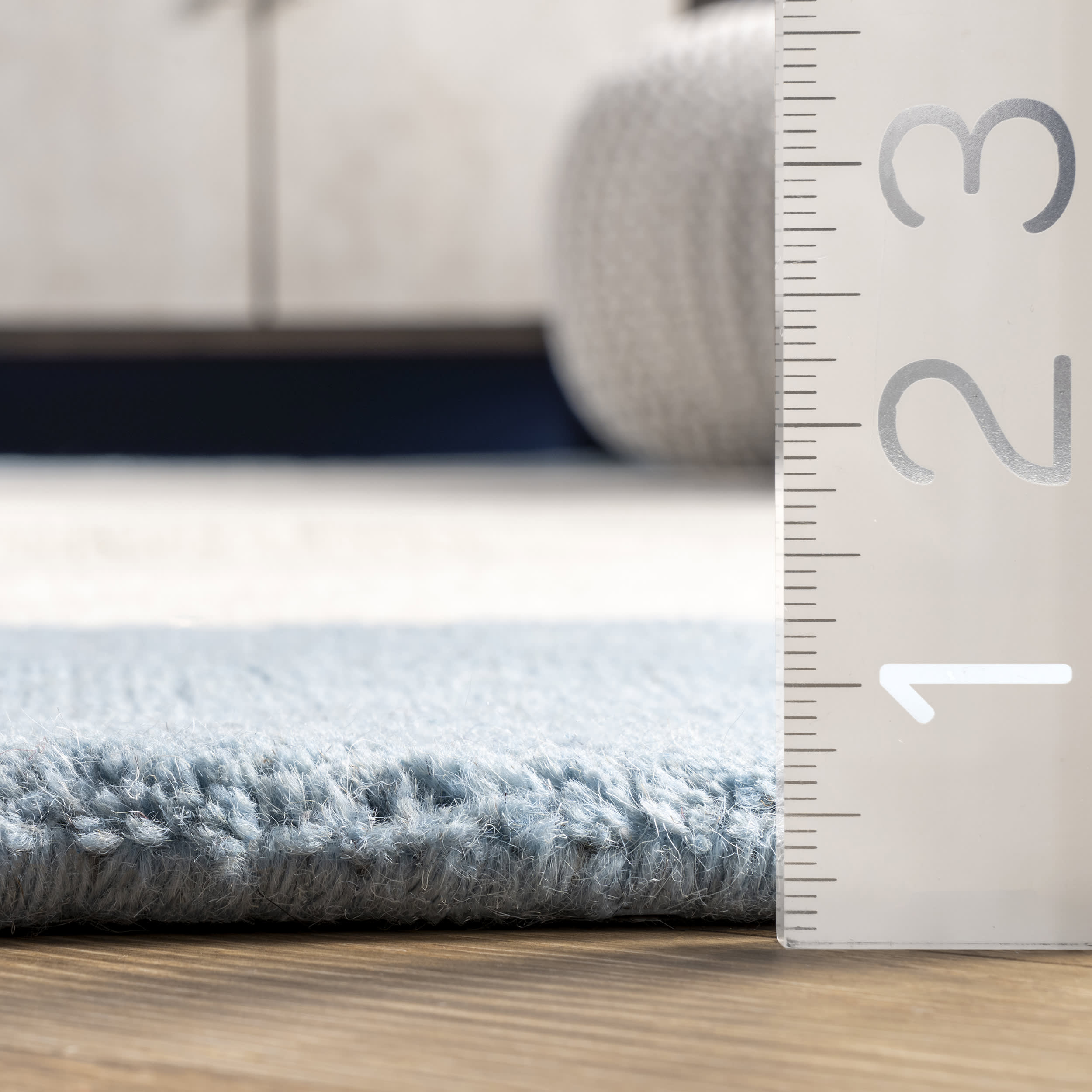 Solid Border Rug | Baby Blue