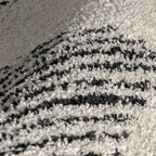 Moroccan Diamond Pinstripes Tassel Rug | Off White