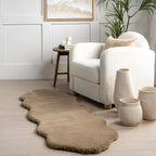 Waverly Double Faux Sheepskin Pelt Plush Cloud Washable Rug | Camel