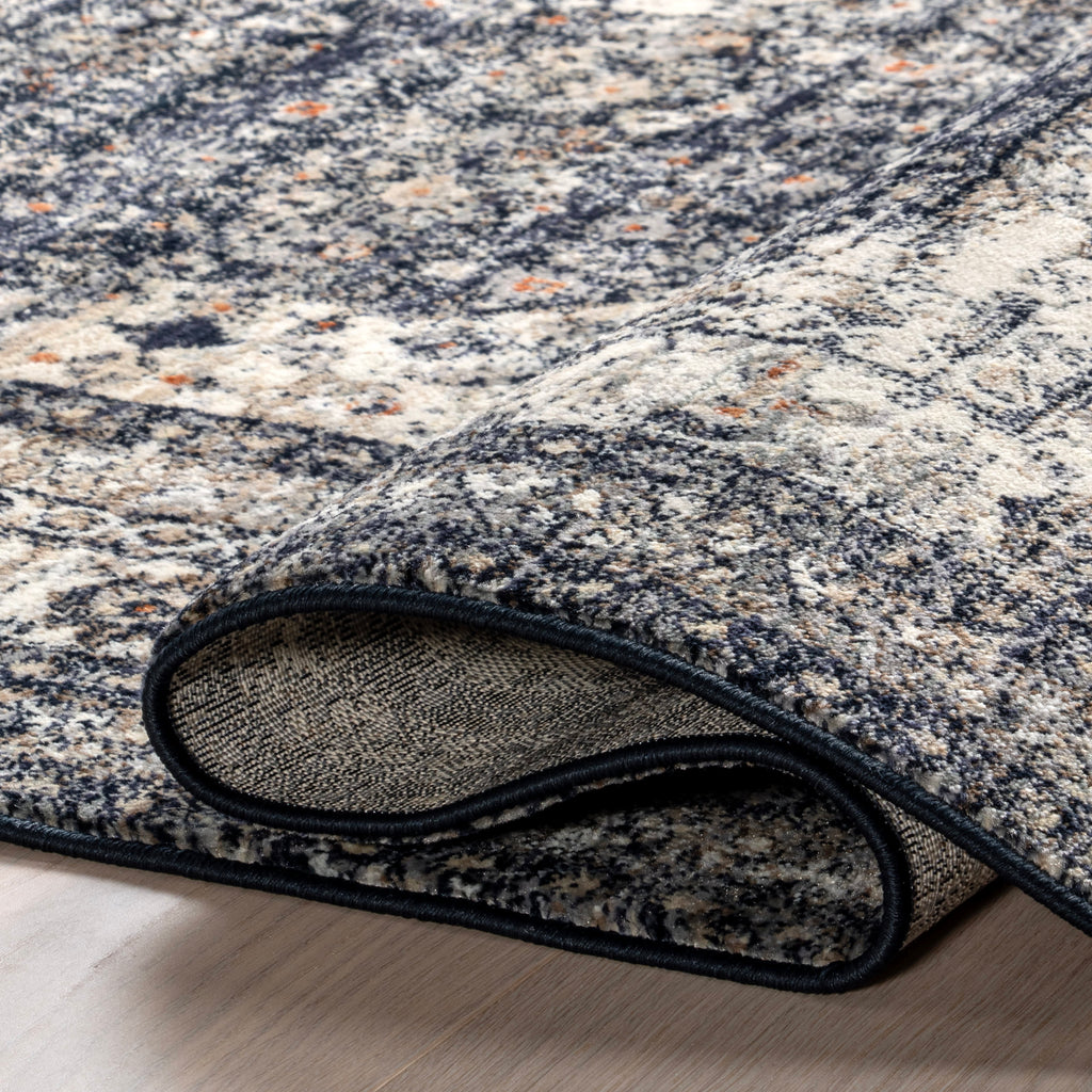 Vintage Medallion Fringe Rug | Navy