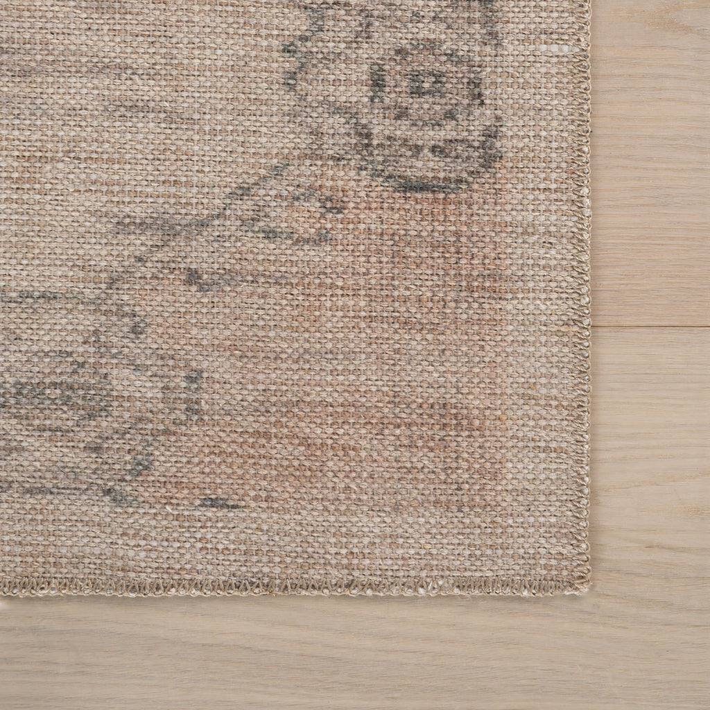 Sahi Traditional Diamond Washable Rug | Peach