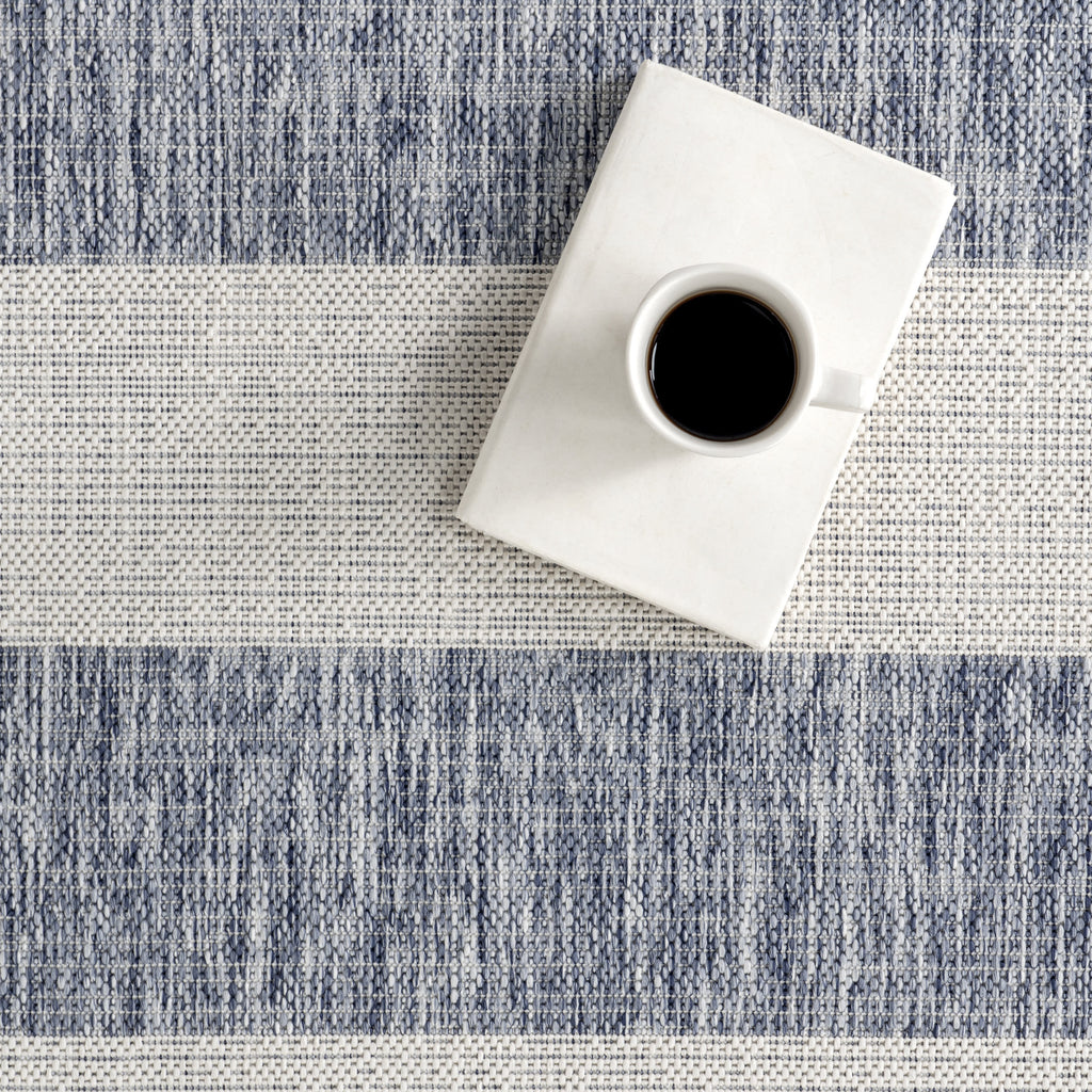 Ariah Wide Stripes Indoor/Outdoor Rug | Blue