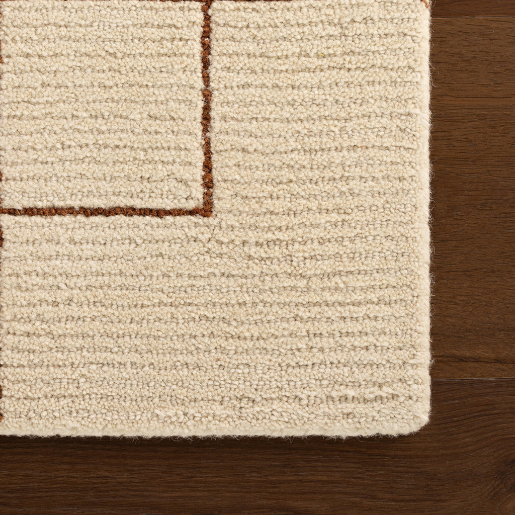 Caligo Mid Century Modern Bordered Rug | Brick