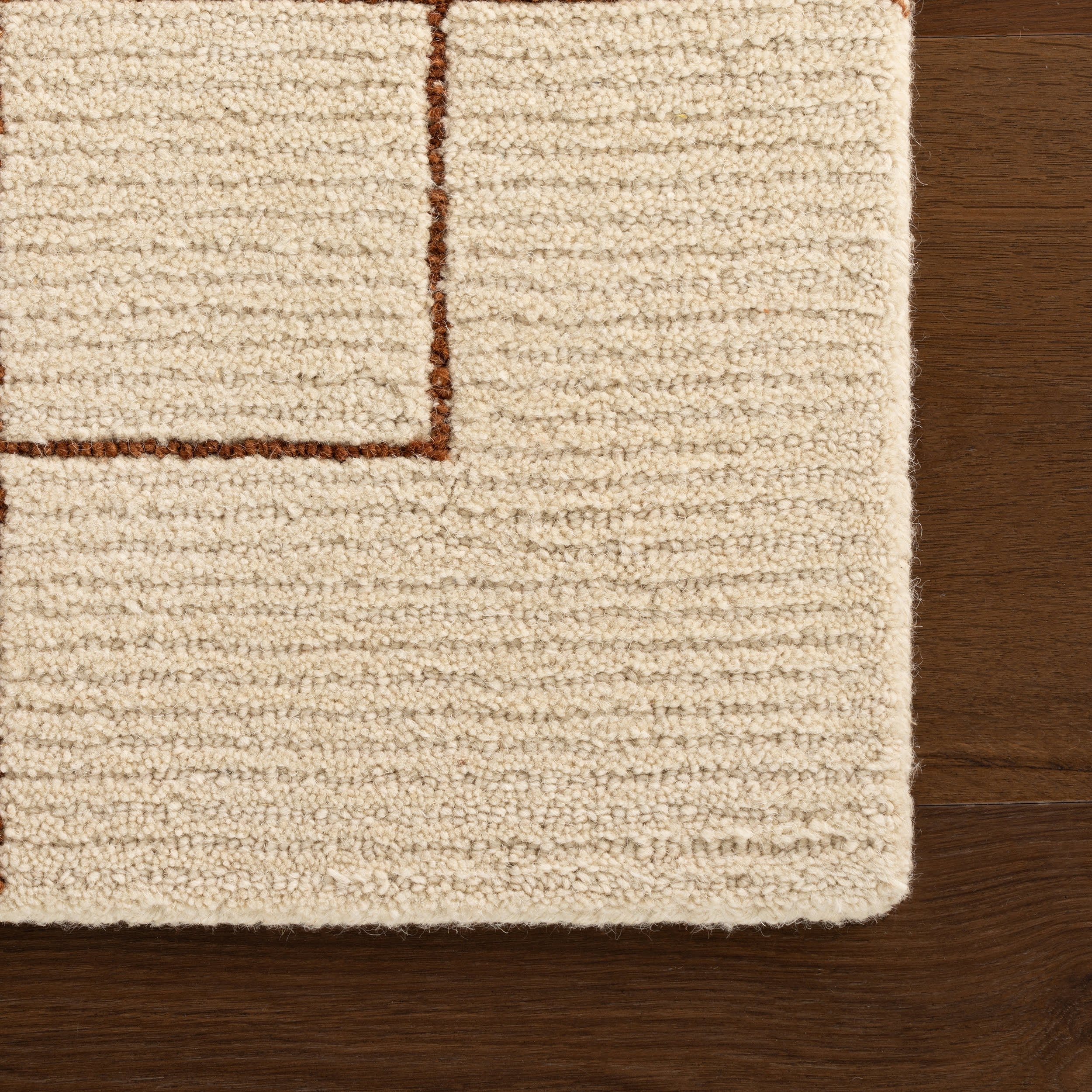 Caligo Mid Century Modern Bordered Rug | Brick