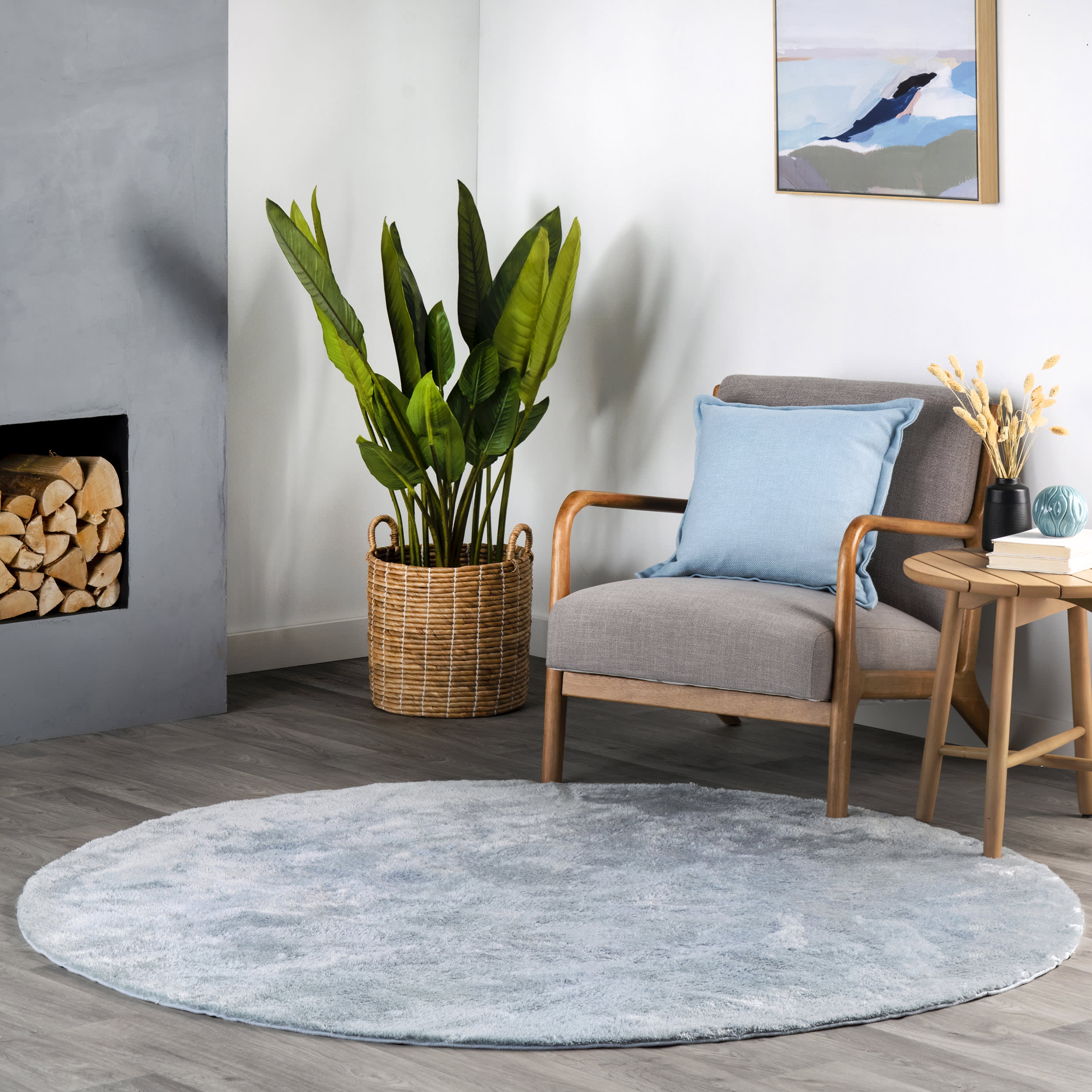 Washable Solid Shag Rug | Light Blue Secondary image