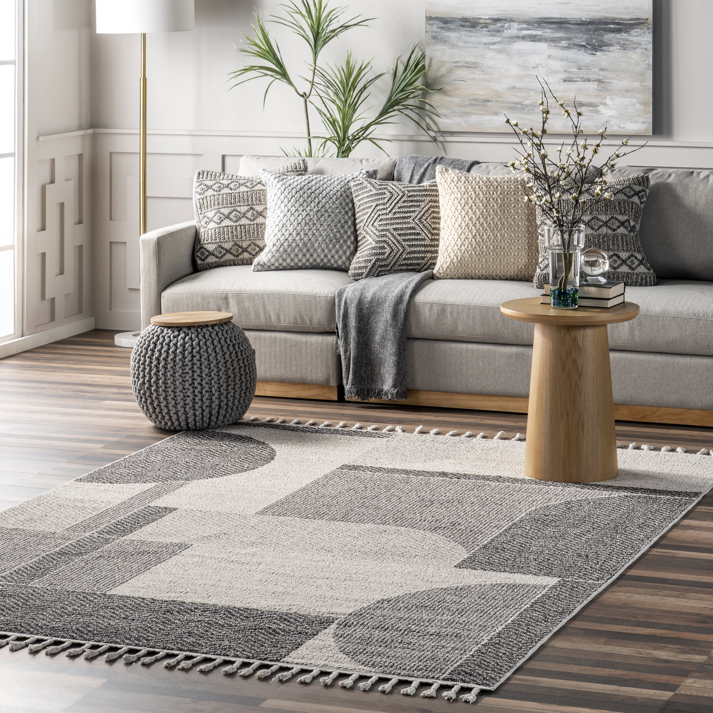 Adessa Classic Lattice Rug | Light Grey Secondary image