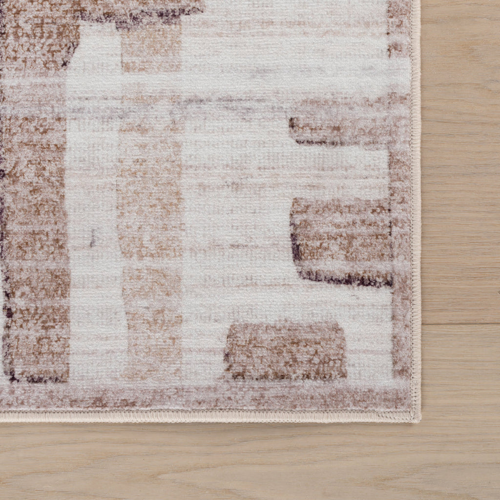 Janatha Moroccan Abstract Washable Rug | Ivory